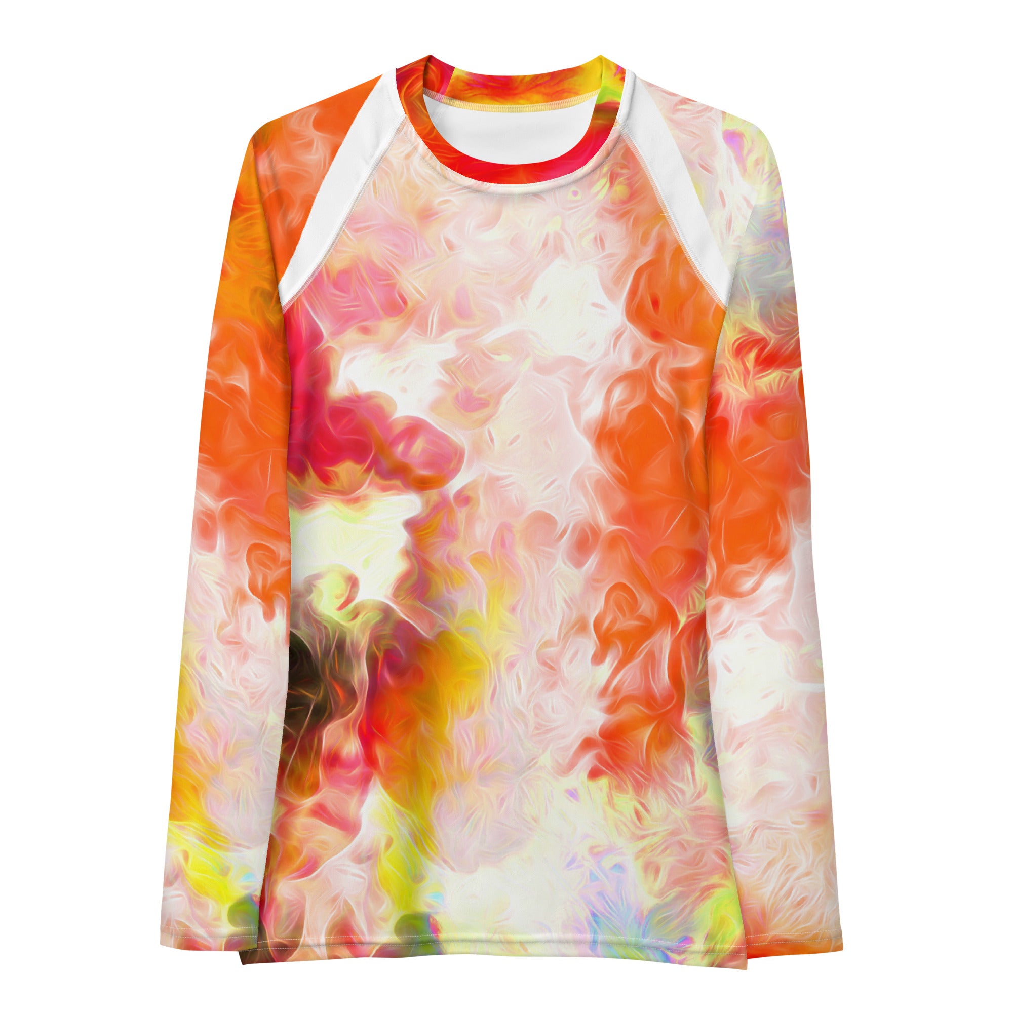 Bright, Cheerful Activewear Top- Long Sleeve Rash Guard. Sporty Running Gear. Streetwear. WickedYo.